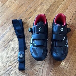 Peloton cycling shoes women's 10 & heart rate monitor
